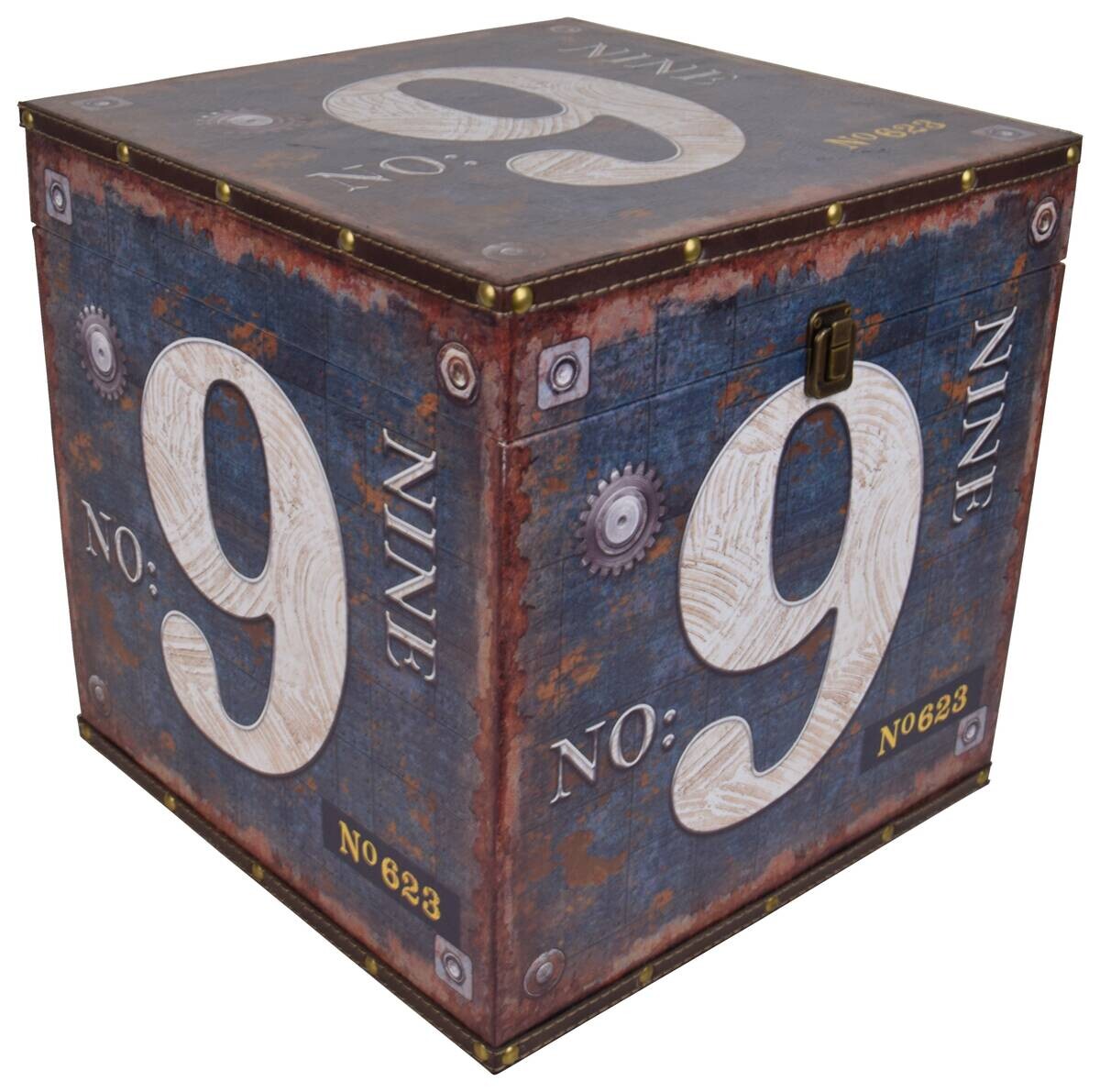 Box blau Holz B/H/L: ca. 36x36x36 cm