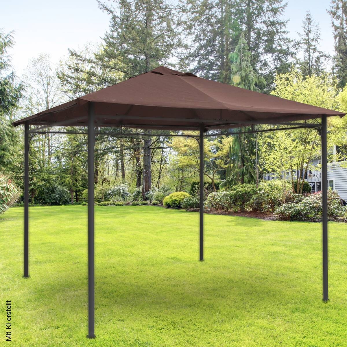 Outsunny Ersatzdach für Pavillon braun Polyester-Mischgewebe B/L: ca. 300x300 cm