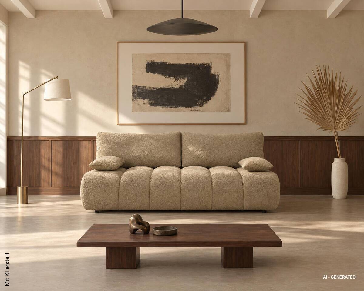 Schlafsofa beige Polyester B/H/T: ca. 210x72x105 cm