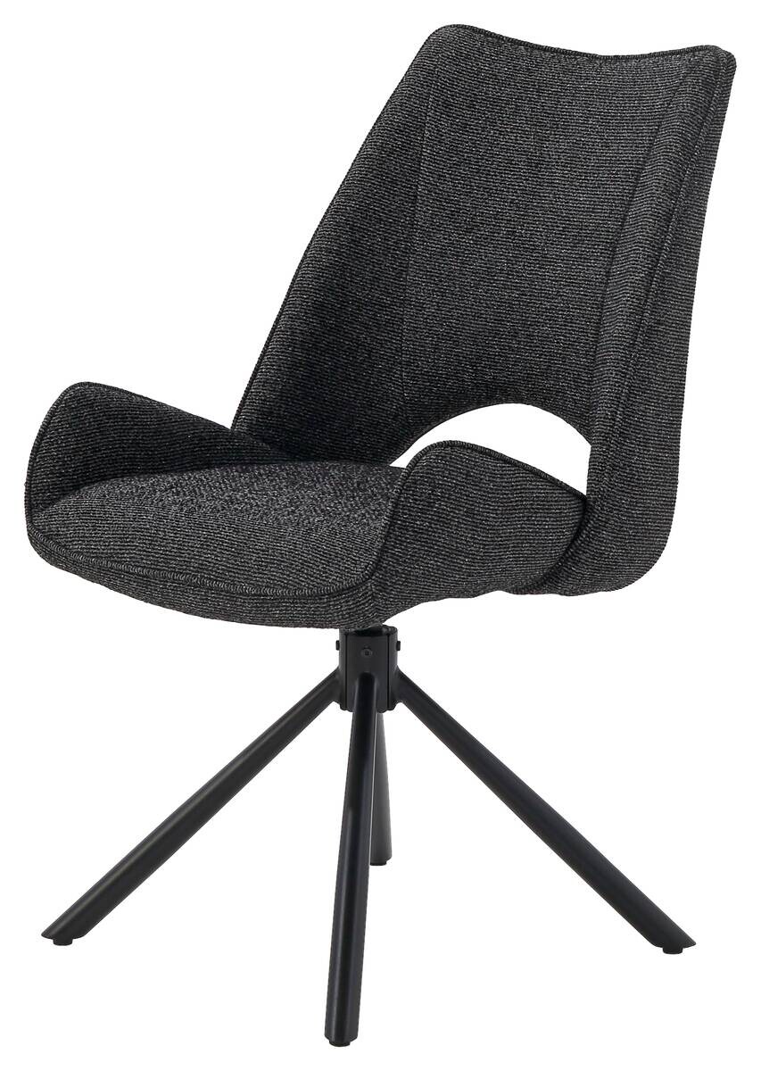 Drehstuhl schwarz Webstoff B/H/T: ca. 52x91x66 cm