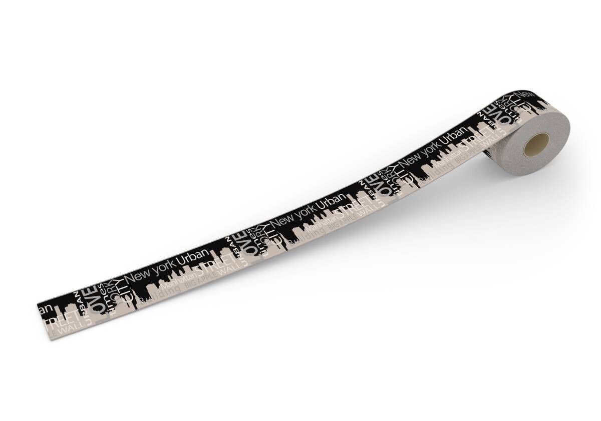 Borte New York grau schwarz B/L: ca. 13x500 cm
