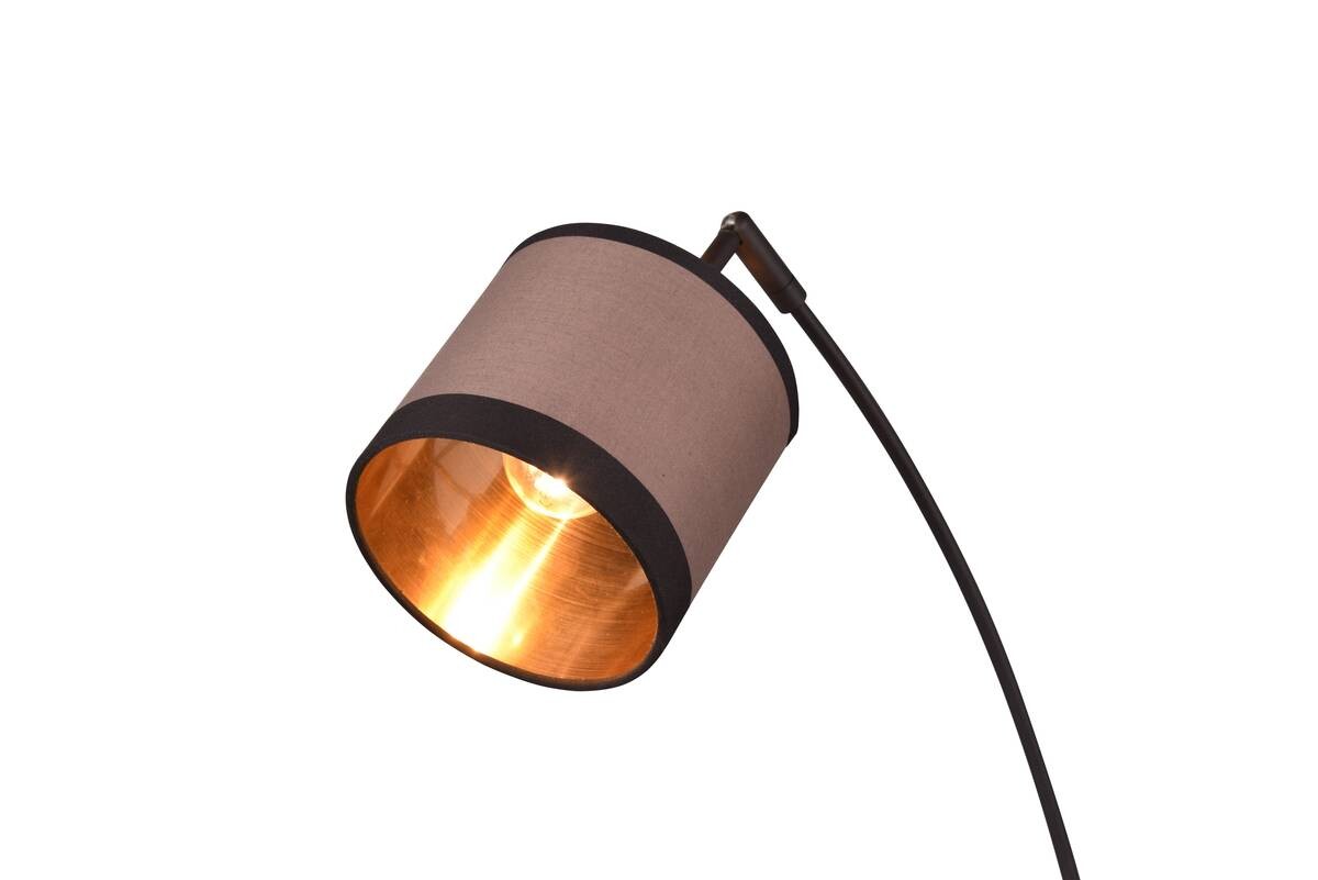 Reality Stehlampe R41553041 Davos schwarz taupe Metall Stoff H/D: ca. 185x12 cm E14 3 Brennstellen