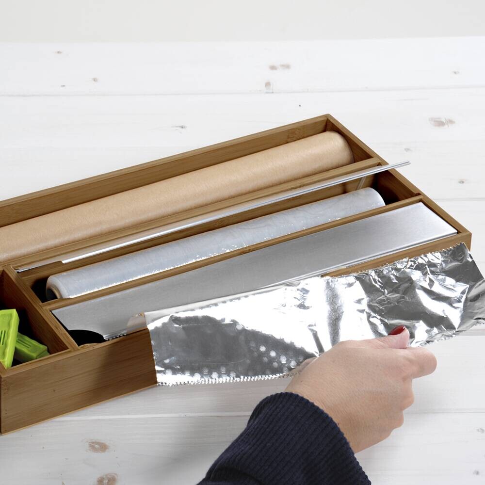 Kesper Folienspender braun Metall B/H/L: ca. 20,5x6x47 cm