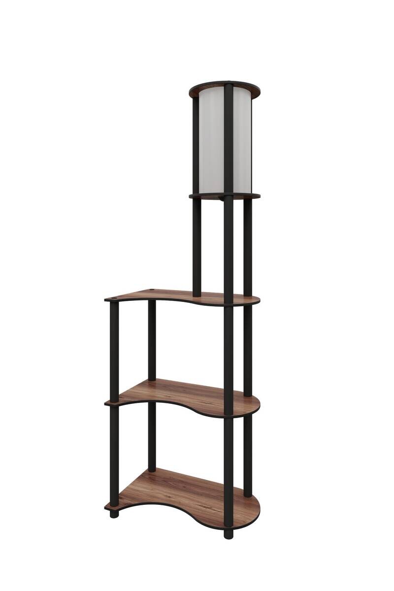 Opviq Stehleuchte nussbaum PVC MDF B/H/T/L/D: ca. 17x140x17x17x17 cm E27 1 Brennstellen