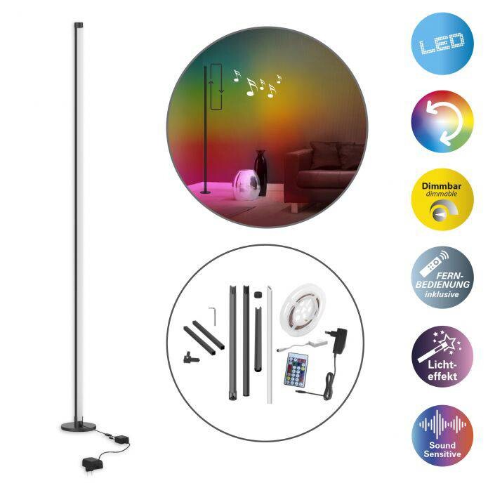 Näve Leuchten Stehlampe NV5269361 bunt Aluminium H/D: ca. 150x3 cm 180 Brennstellen