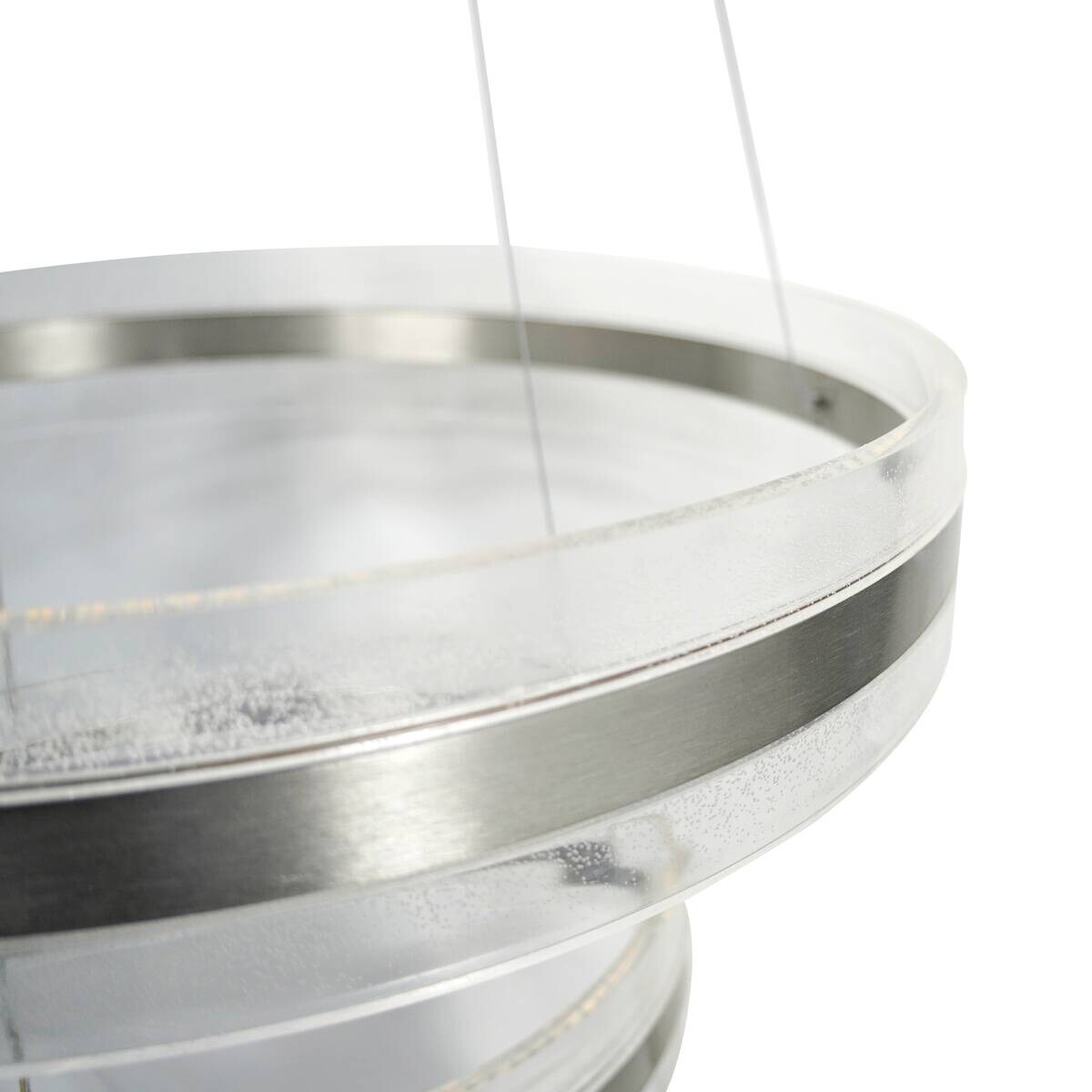POCOline LED-Pendelleuchte Eleni nickel Acryl Alu H/D: ca. 120x60 cm