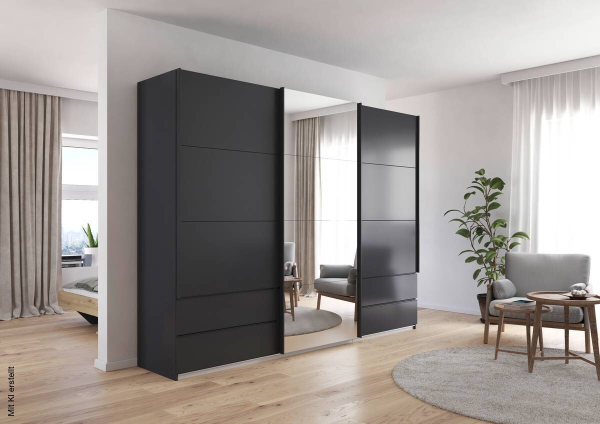 Schwebetürenschrank Elara grau B/H/T: ca. 271x210x62 cm
