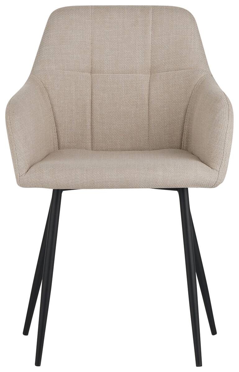 Armlehnstuhl Maria, 2er-Set beige Microfaser Webstoff B/H/T: ca. 55x84x61 cm