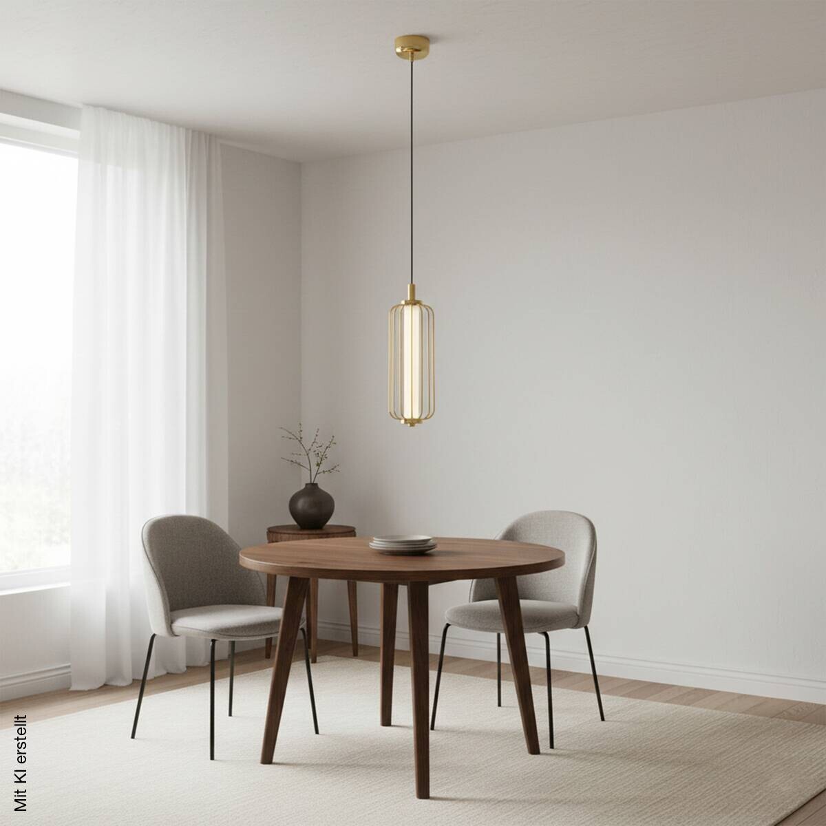 Lamkur Pendelleuchte gold Stahl B/H/L: ca. 12x120x12 cm GU10 1 Brennstellen