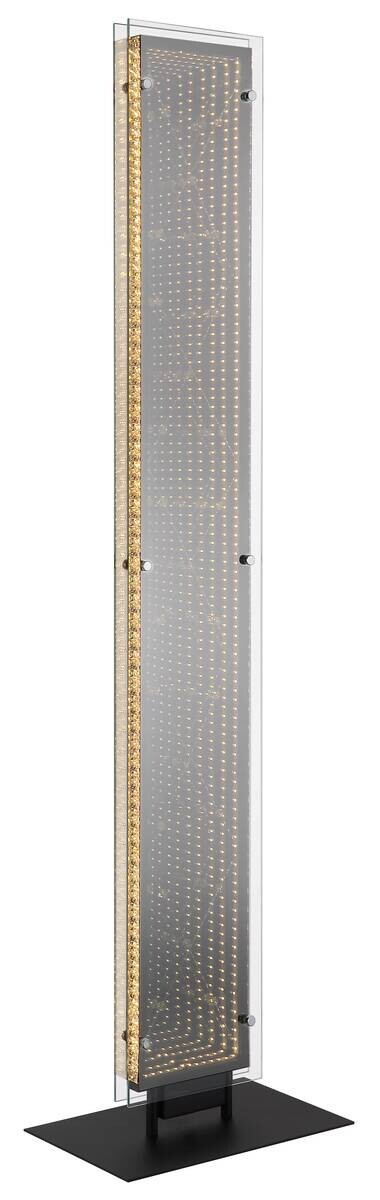 GLOBO Stehlampe schwarz klar Kunststoff Aluminium Glas B/H/L: ca. 20x117x30 cm 1 Brennstellen
