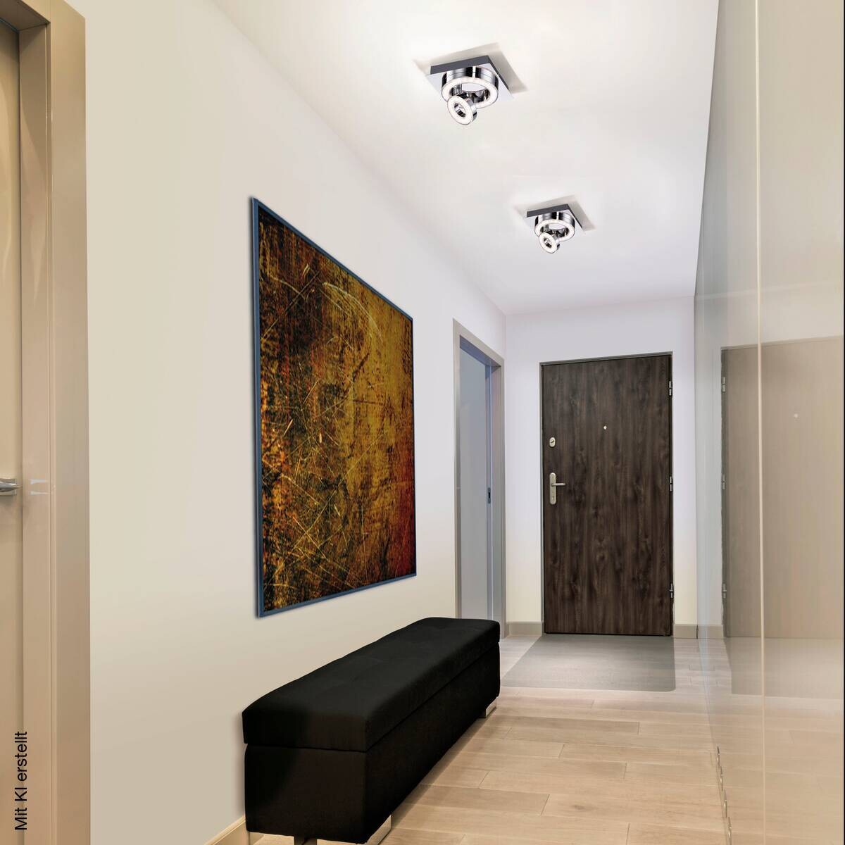 Just Light LED-Deckenleuchte 2-flg. Tim Chrom Metall Acryl B/H/L: ca. 17x13x17 cm 1 Brennstellen