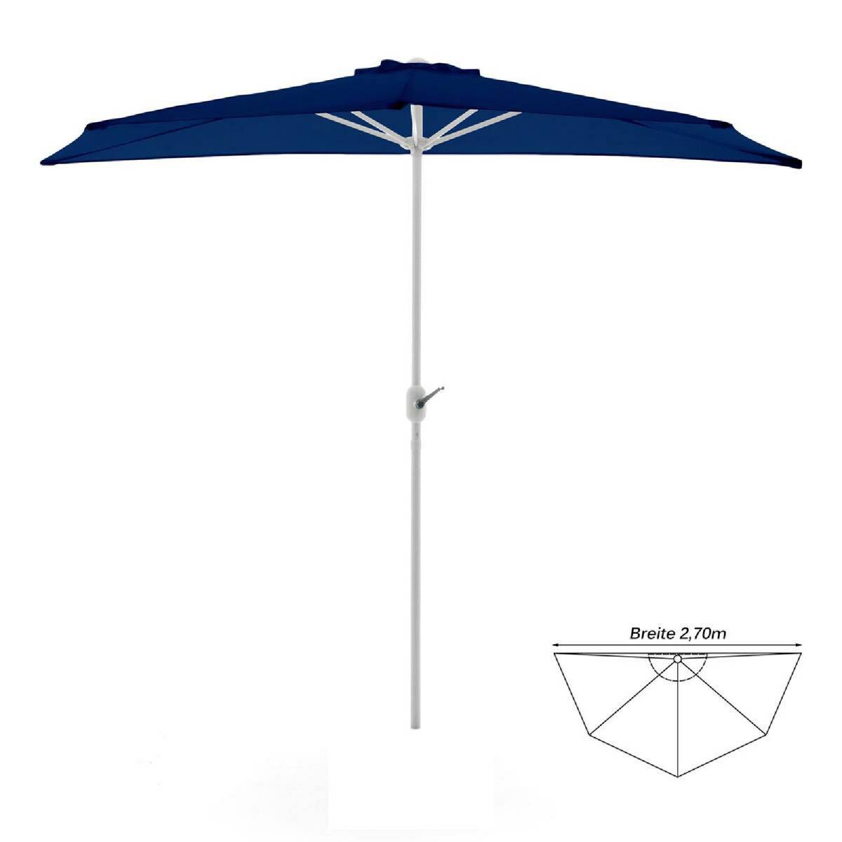 VCM Balkon-Sonnenschirm blau Polyester-Mischgewebe B/H/T: ca. 270x235x140 cm