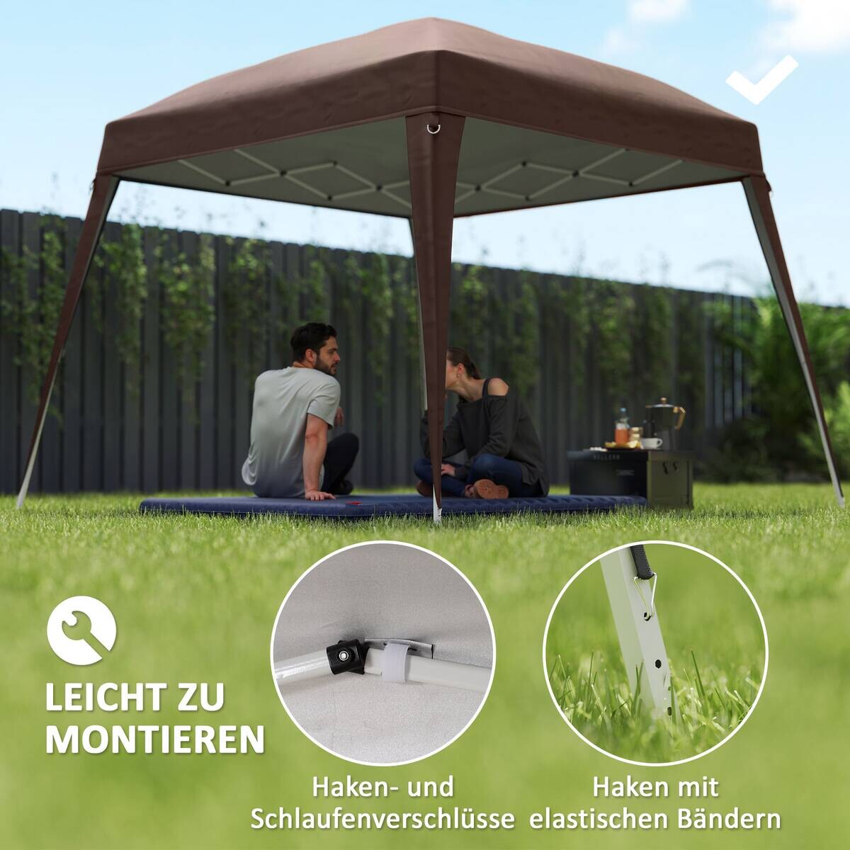 Outsunny Ersatzdach kaffee Polyester B/H/L: ca. 300x1x300 cm