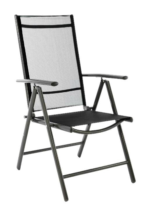 VCM Gartenstuhl anthrazit Aluminium B/H/T: ca. 56x108x44 cm