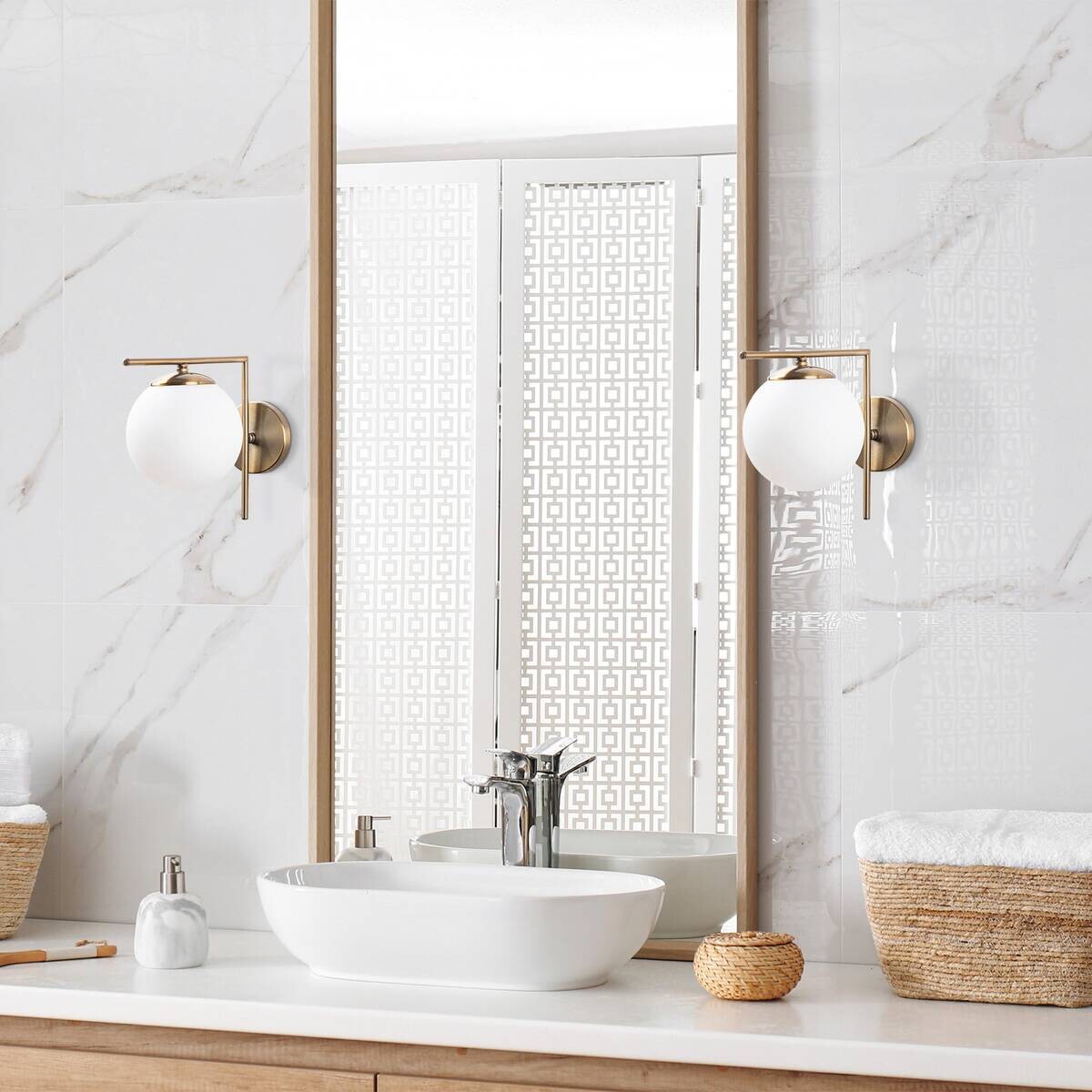 Opviq Wandleuchte Sonne bronze Glas Metall B/H/T/L/D: ca. 28x23x28x15x10 cm E14 1 Brennstellen