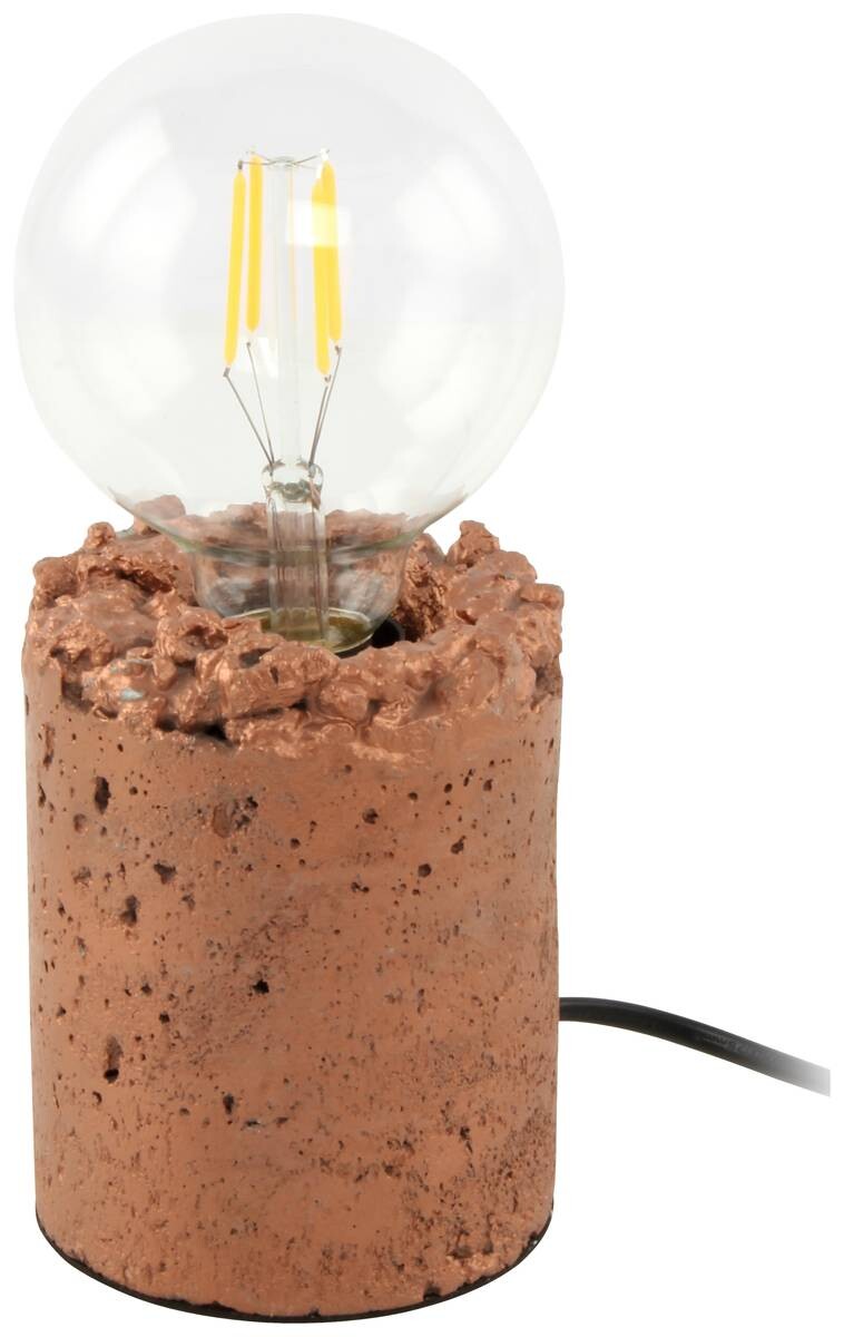 Kayoom Tischleuchte Curacao 525 Kupfer Zement B/H/T/D: ca. 13,5x9,5x9,5x9,5 cm null 1 Brennstellen