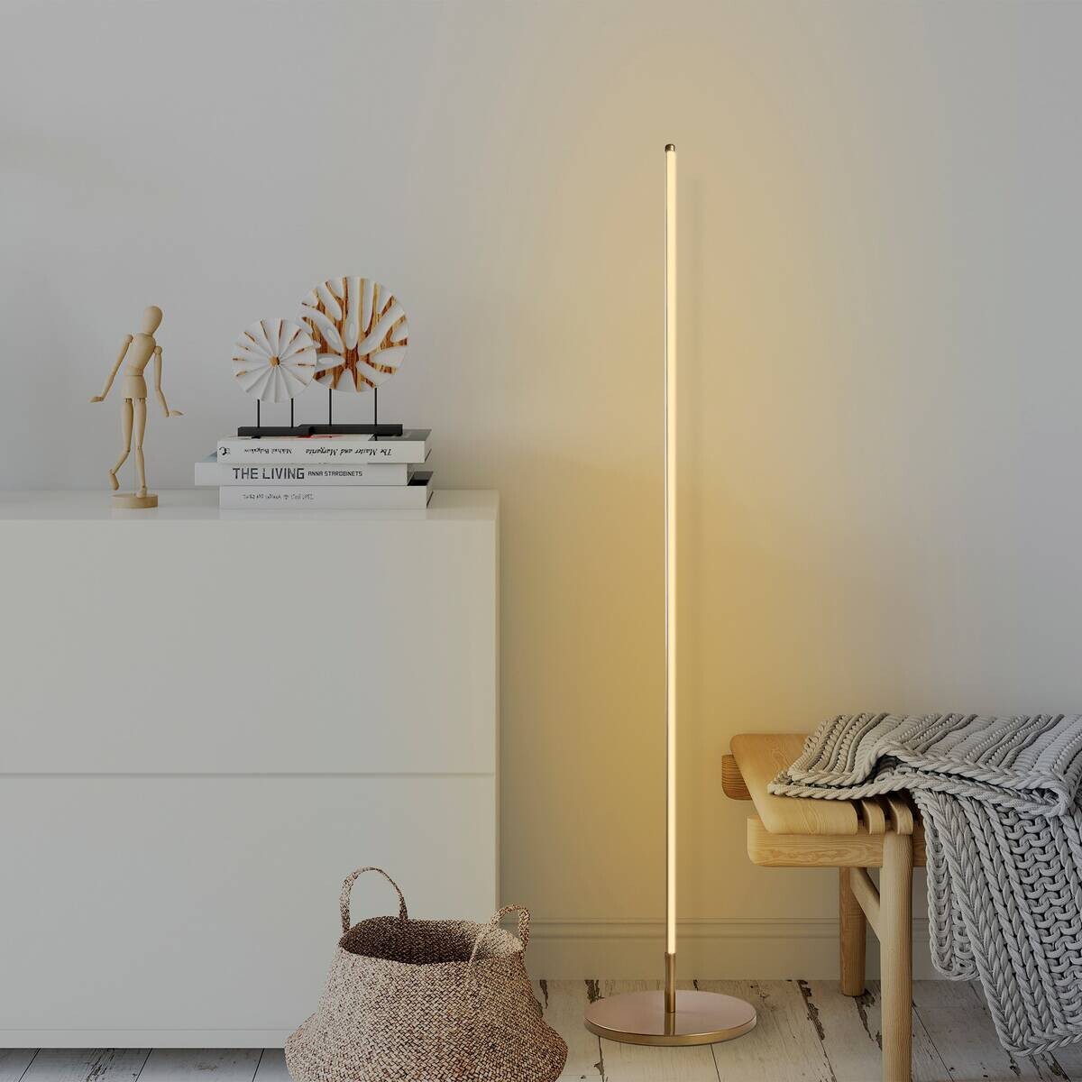 Opviq Stehlampe gold Metall B/H/T/L/D: ca. 30x153x30x30x30 cm
