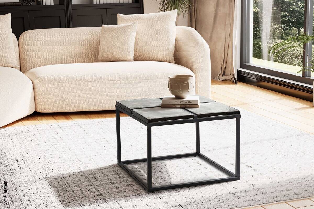 Couchtisch klar schwarz B/H/T: ca. 58x43,5x58 cm
