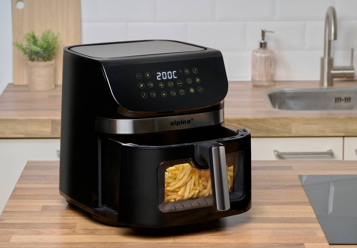 Heißluftfritteuse 871125227221 schwarz Kunststoff B/H/L: ca. 36,1x37,8x44,8 cm ca. 9 l