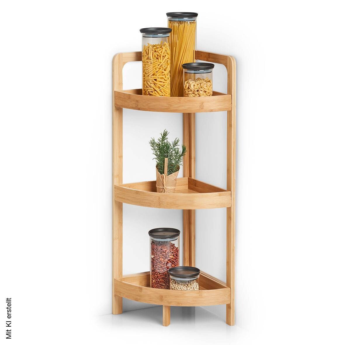 Eckregal natur Bambus B/H/T: ca. 29x85x29 cm