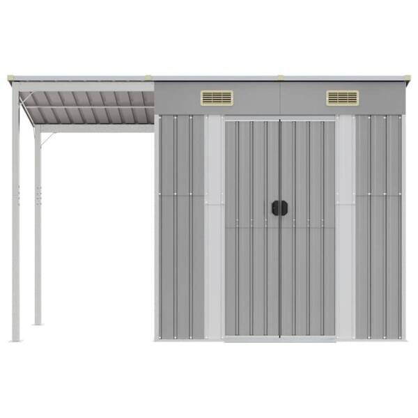 vidaXL Gartenhaus grau B/H/T: ca. 277x181x110,5 cm