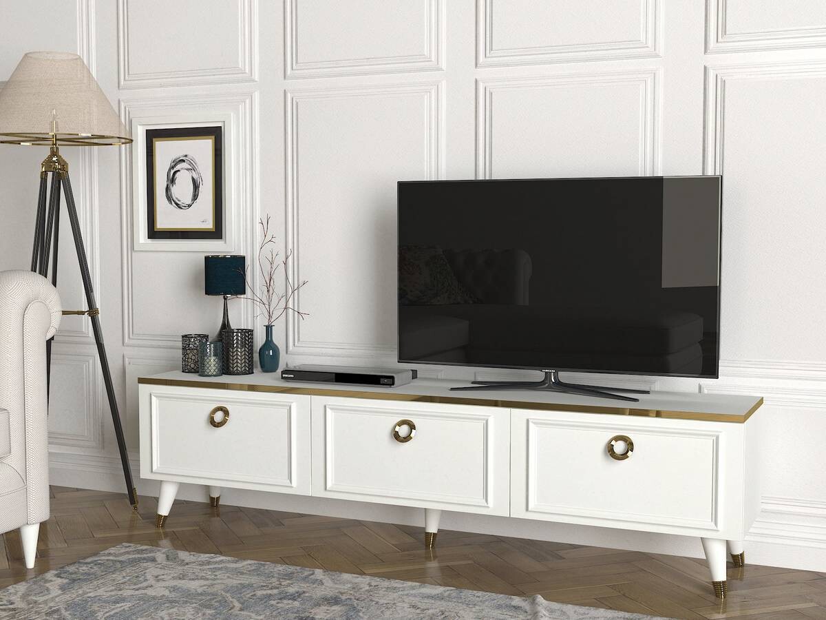 TV-Lowboard Cornelia weiß B/H/T: ca. 180x46,3x35 cm