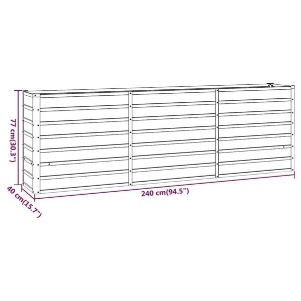Hochbeet braun Stahl B/H/L: ca. 40x77x240 cm