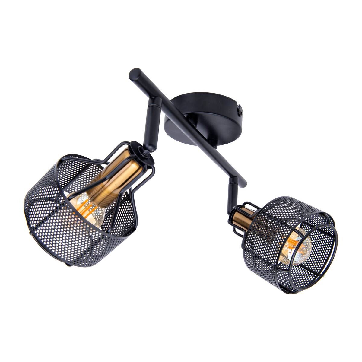 Näve Leuchten Spotleuchte 1387422 schwarz Metall B/H/T: ca. 18,5x15x32 cm E14 2 Brennstellen