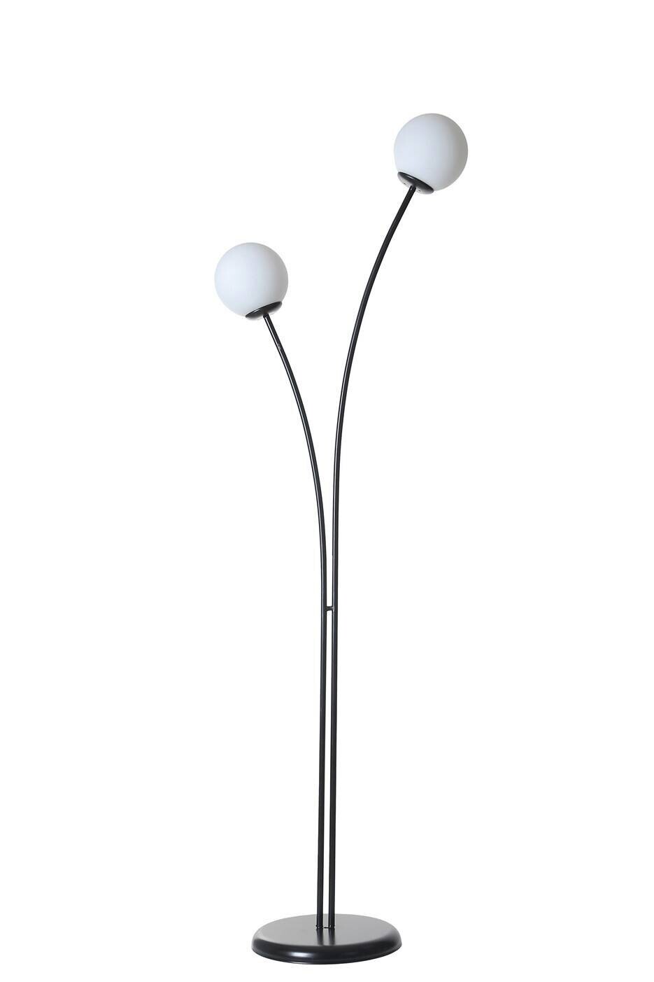 Opviq Stehleuchte schwarz weiß Metall Glas B/H/L: ca. 30x165x50 cm E27 1 Brennstellen