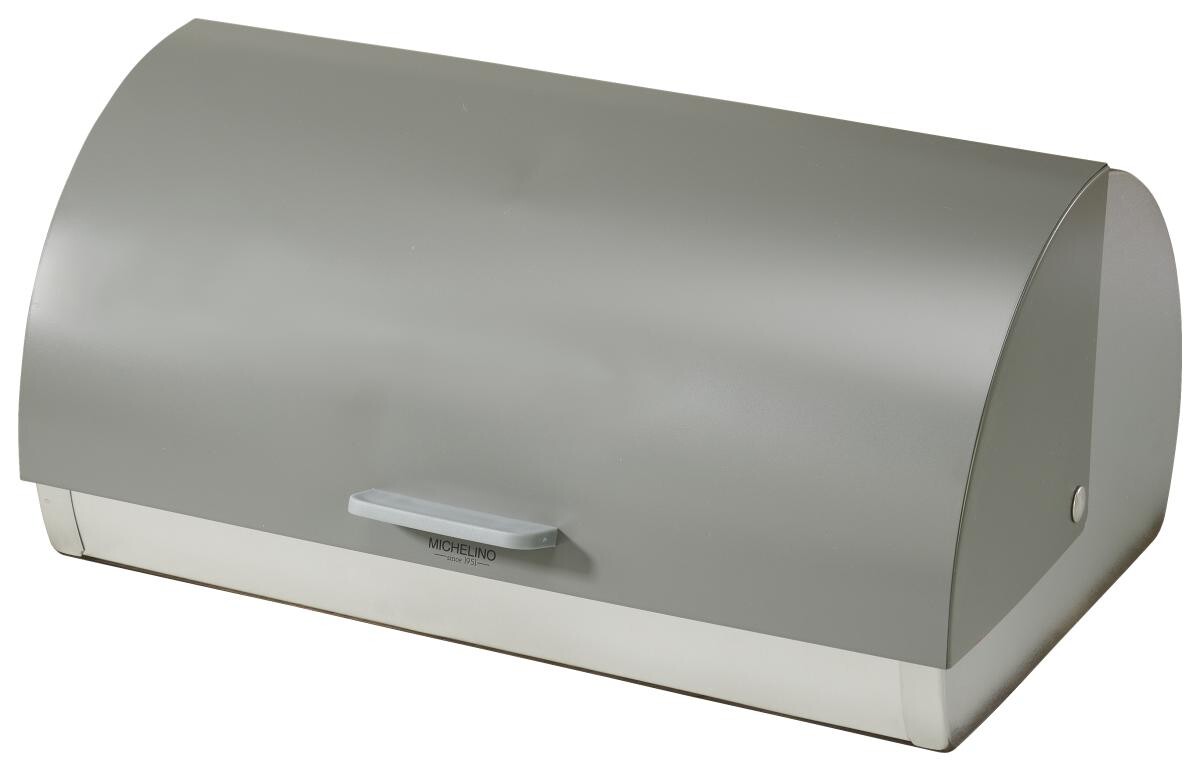 MICHELINO Brotkasten Serie Nora grau Edelstahl B/H/L: ca. 28x18x38,5 cm