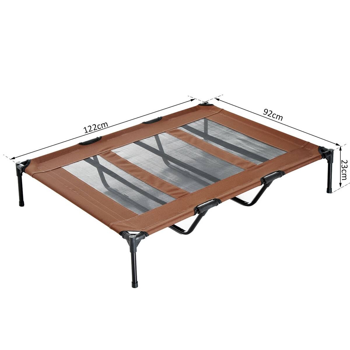 PawHut Hunde Liegeplatz braun Metall B/H/L: ca. 92x23x122 cm
