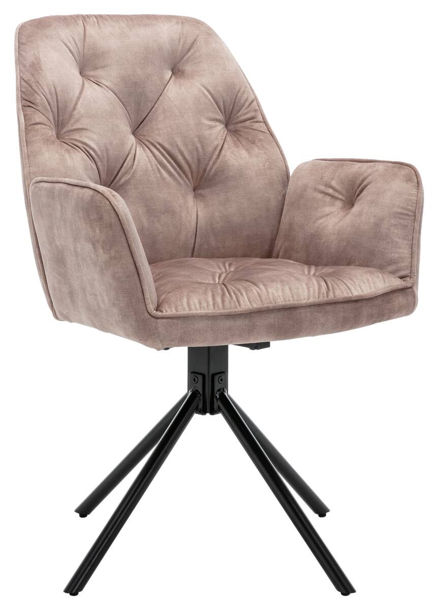 byLIVING Sessel SARINA 2er-Set beige Vintage Samt Metall B/H/T: ca. 59,5x89x62 cm