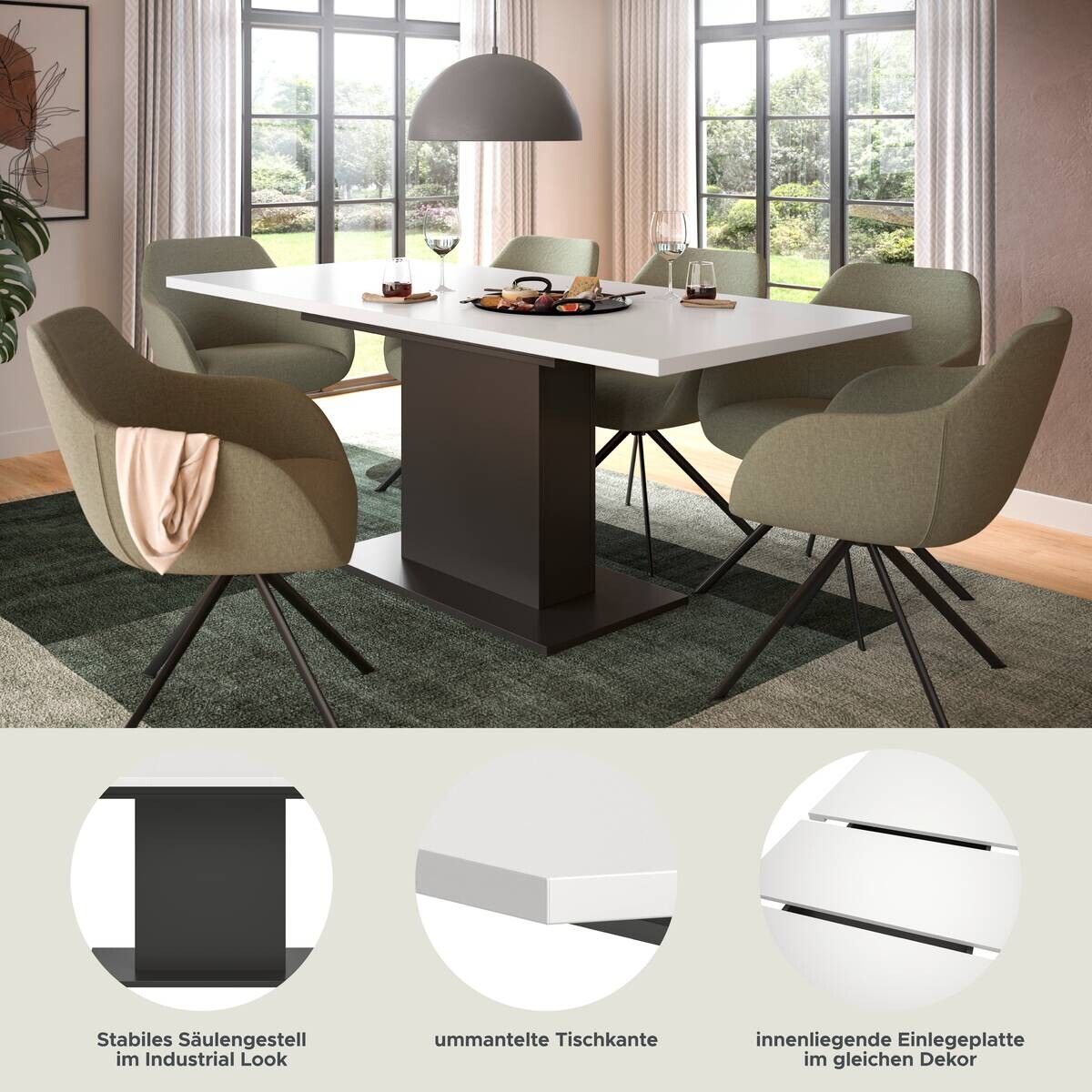 Esstisch MOTION grau B/H/T: ca. 150x76x90 cm