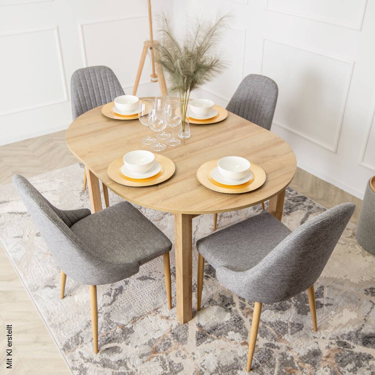 Stuhl TORINO grau Stoff B/H/T: ca. 53x91x58 cm