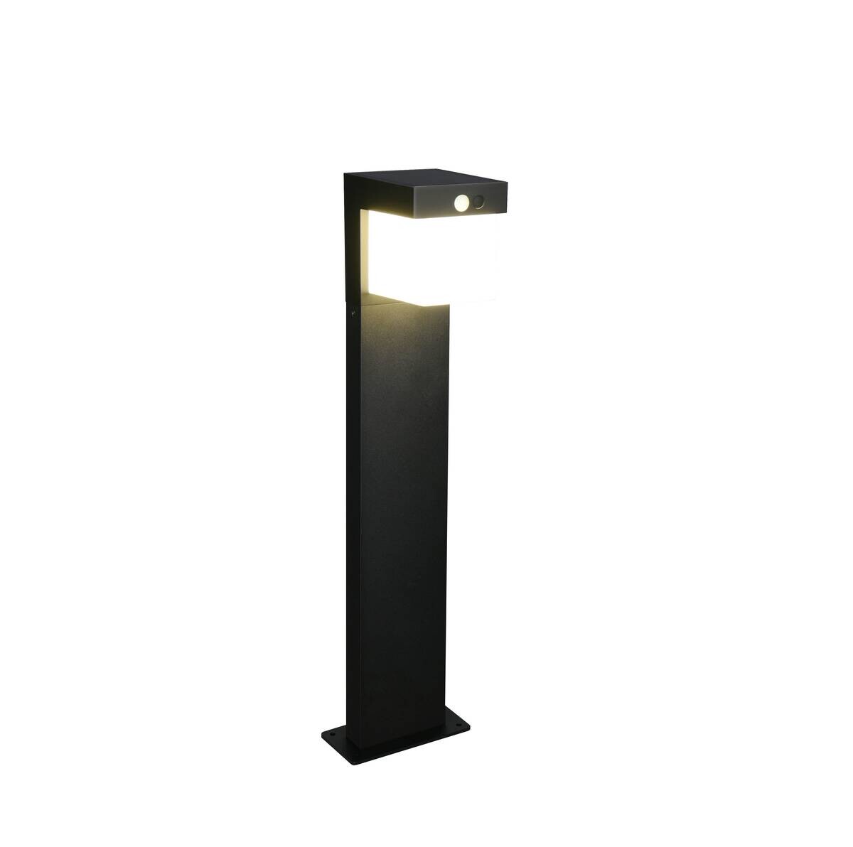 Solar-Pollerleuchte mattschwarz B/H/T: ca. 14x5x15,5 cm