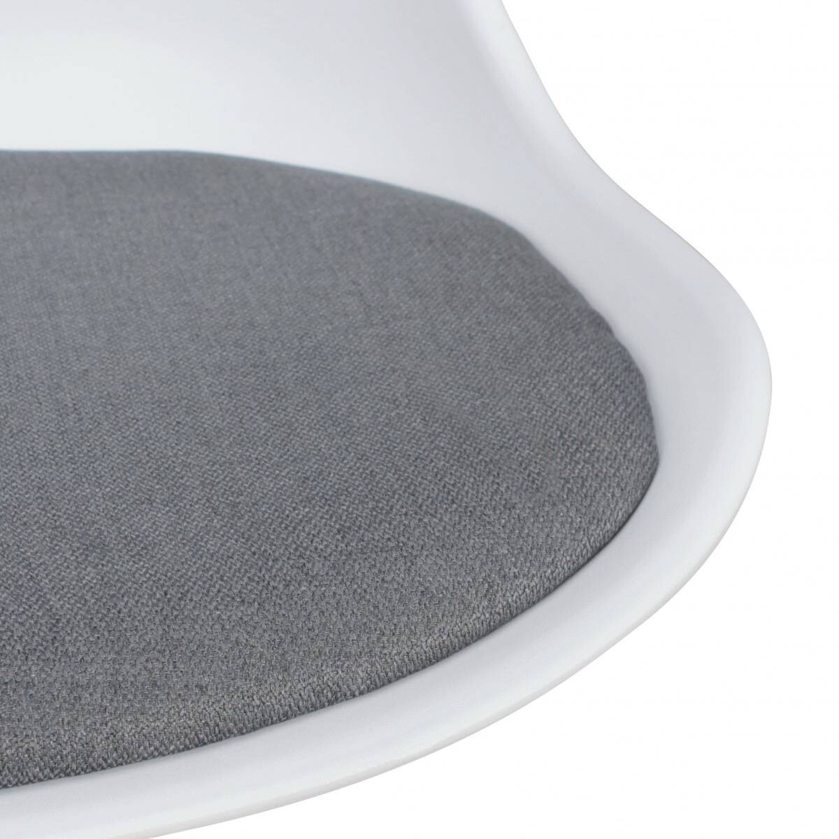 Drehstuhl weiß grau Chrom Kunststoff Stoff Metall