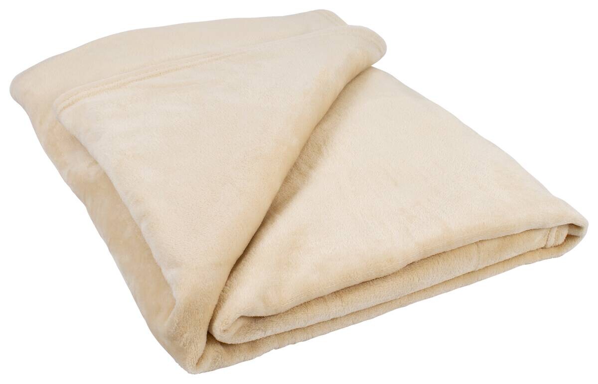 Wohndecke beige Polyester B/L: ca. 160x220 cm