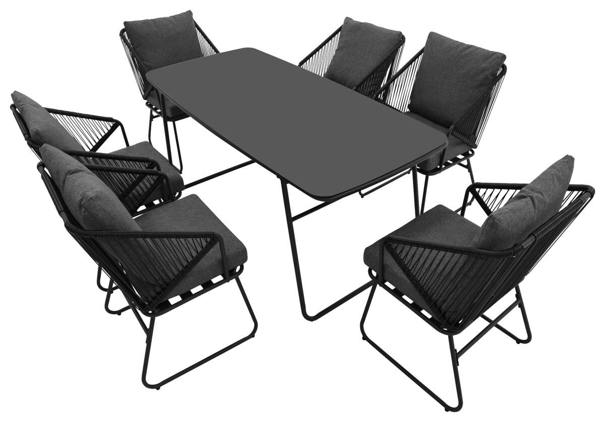 POCOline Gartensitzgruppe schwarz Stahl