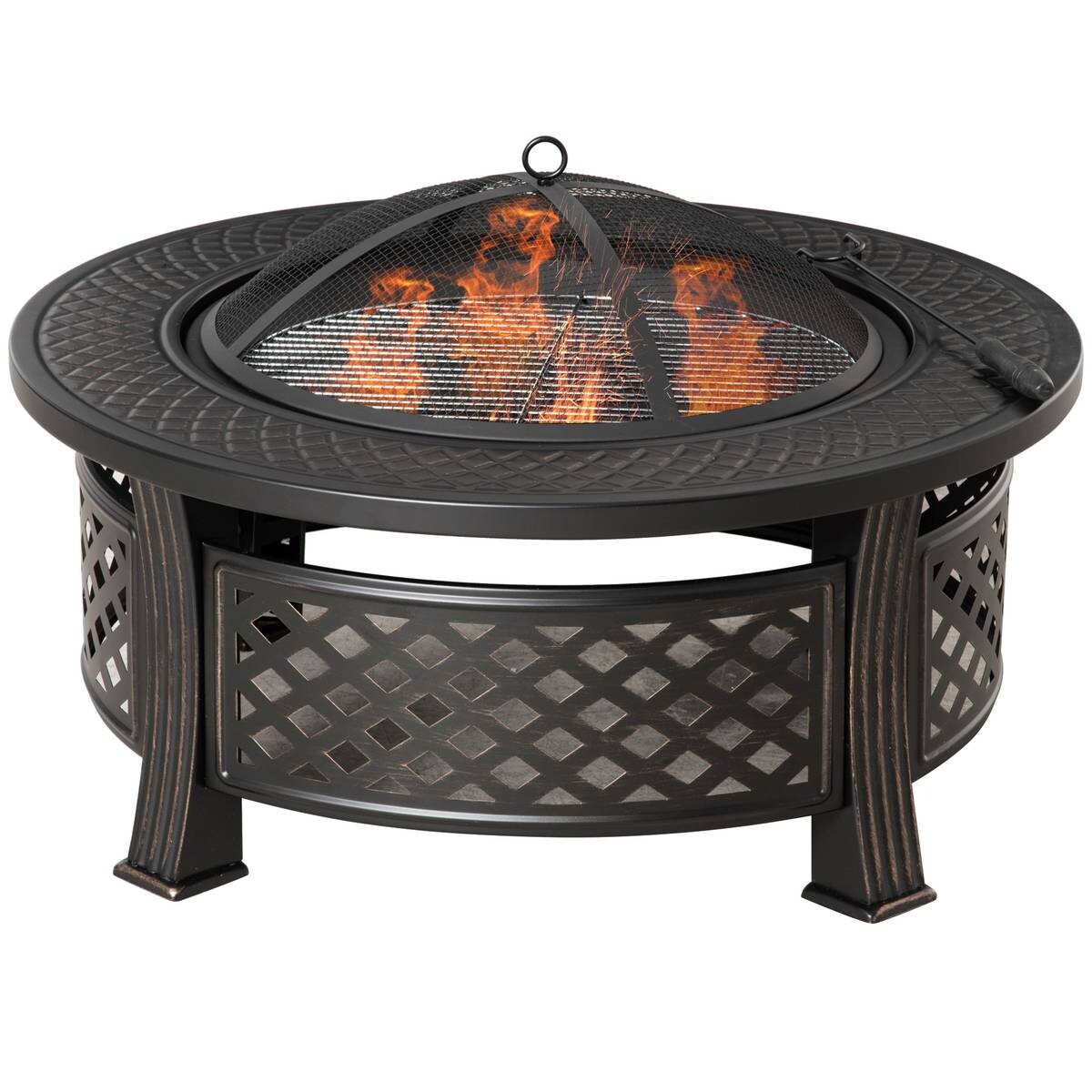 Outsunny Feuerschale schwarz Polyester B/H/L: ca. 81x50x81 cm