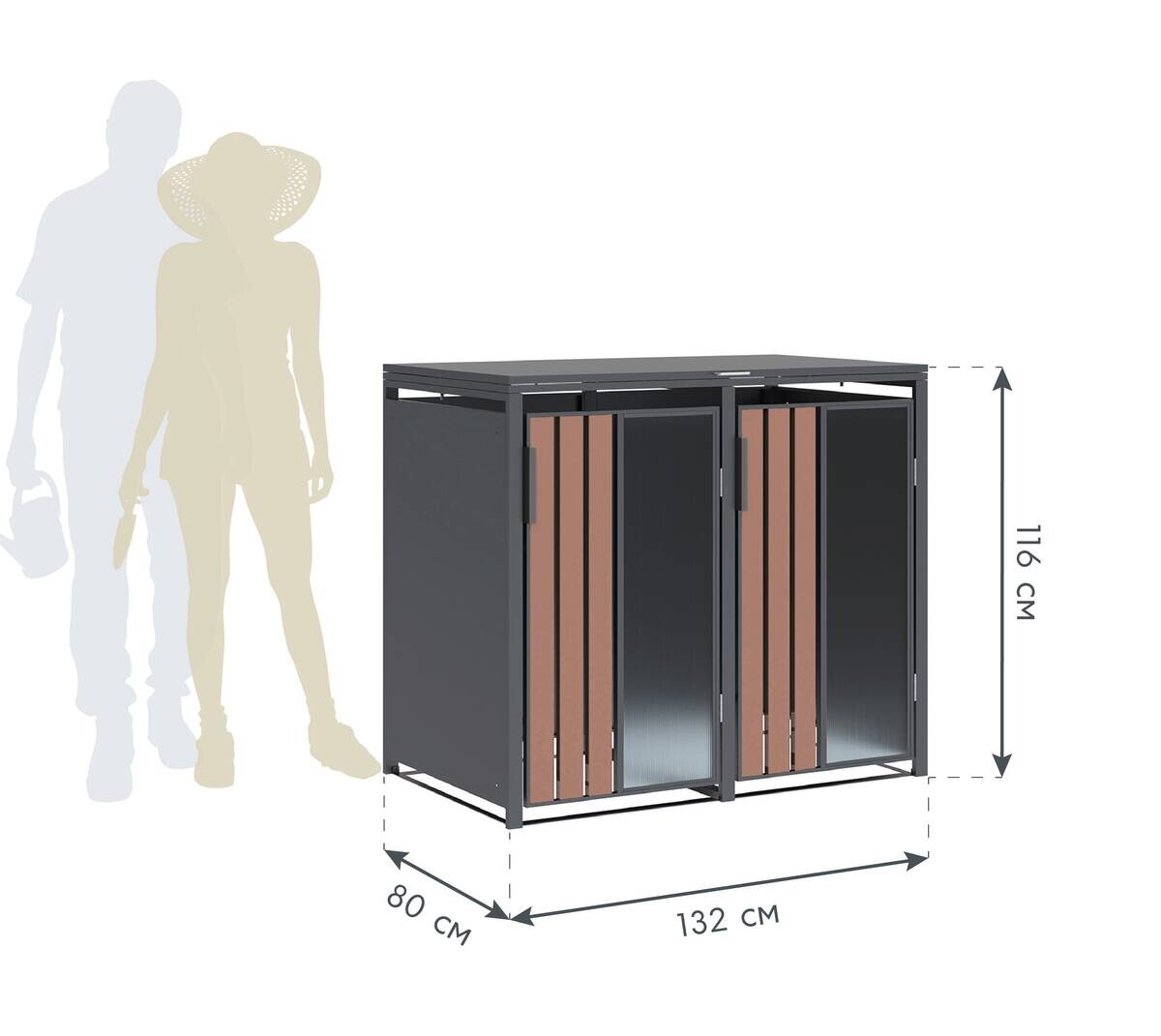 Westmann Mülltonnenbox Status anthrazit B/H/L: ca. 132x116x80 cm