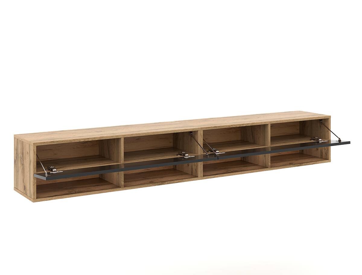 TV-Lowboard TV LOWBOARD DERBY 280 Eiche Wotan Nachbildung schwarz glänzend B/H/T: ca. 280x32,5x31,5 cm