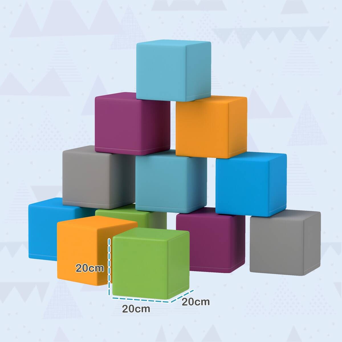HOMCOM Softbausteine B/H/L: ca. 20x20x20 cm