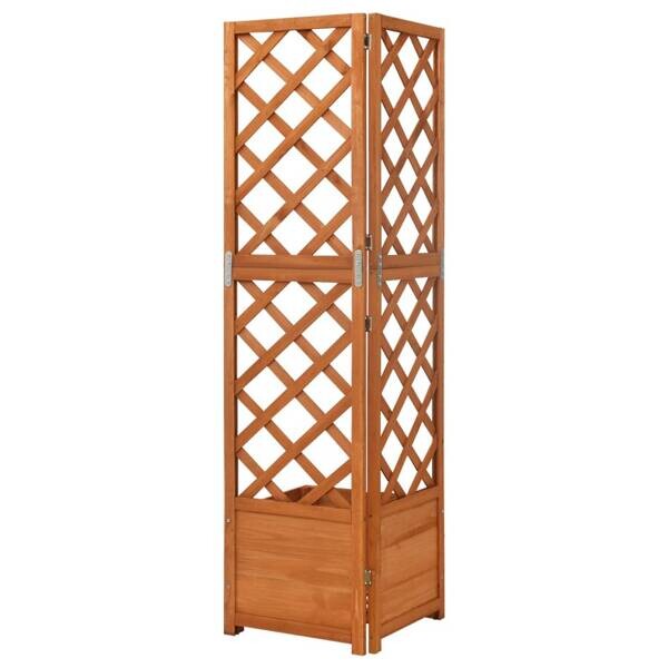 Eckspalier mit Pflanzkasten braun Holz B/H/L: ca. 40x150x40 cm