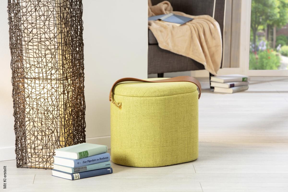 Inter Link Hocker Dilia gelb MDF B/H/T: ca. 42x36x30 cm