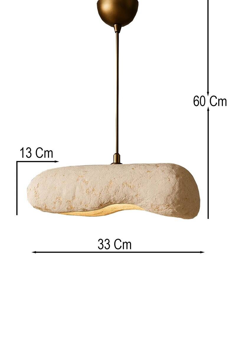 Pendelleuchte creme Metall Beton B/H/L/D: ca. 33x60x33x33 cm E27 1 Brennstellen