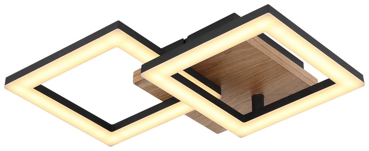 GLOBO Deckenleuchte 67280-18 Opal dunkelbraun schwarz Holz Metall Kunststoff B/H/L: ca. 22,5x7x46 cm