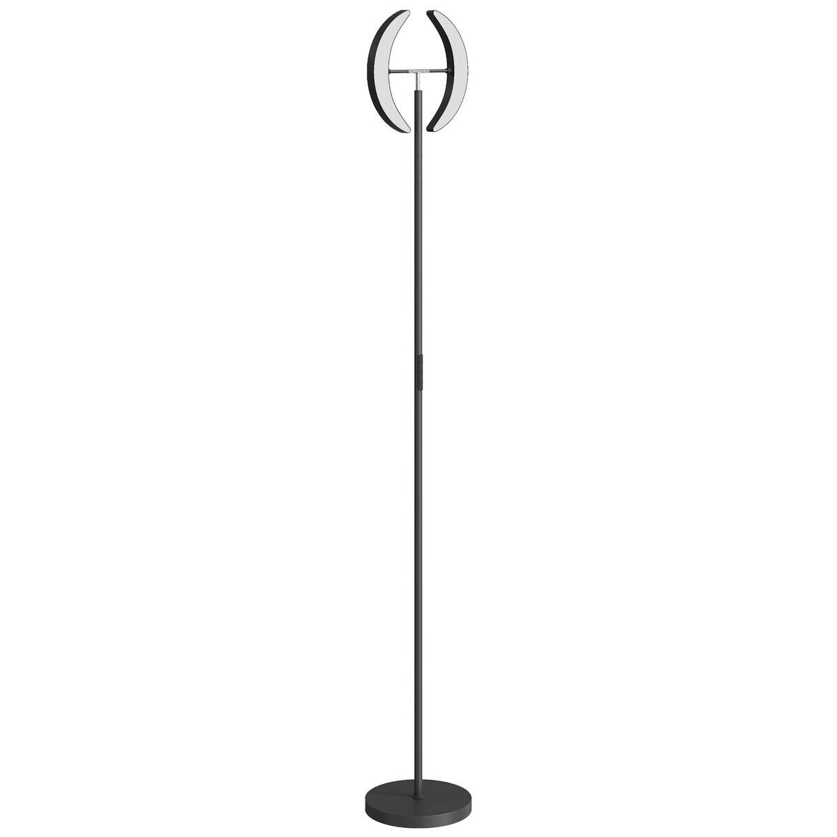 HOMCOM Stehleuchte schwarz Stahl Kunststoff B/H/L: ca. 30x188x30 cm