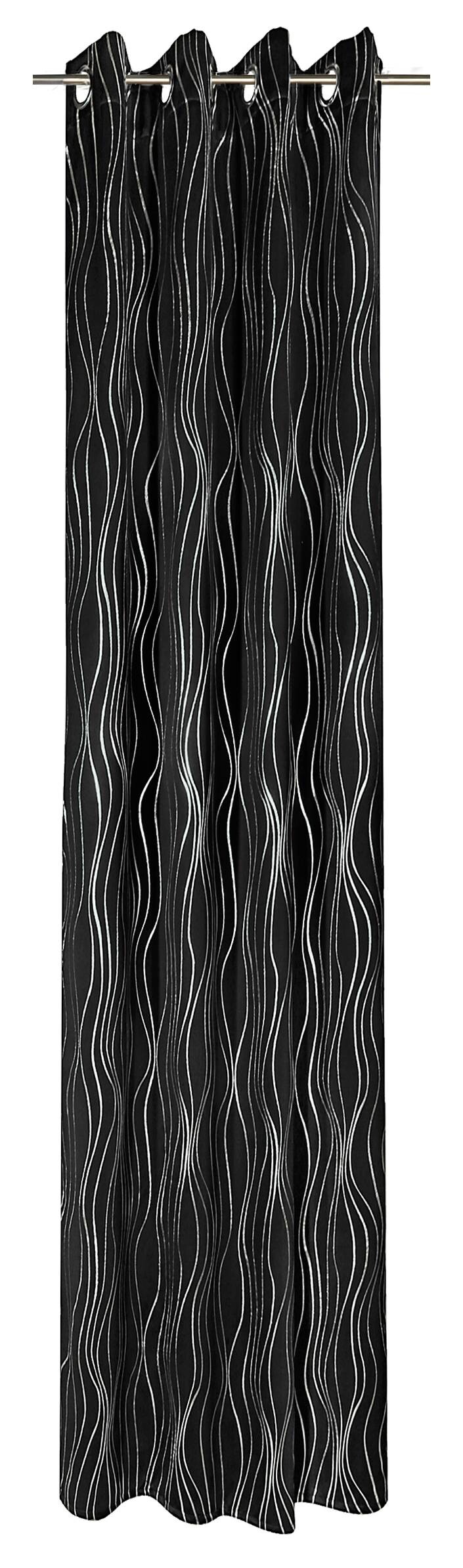 Verdunklungsvorhang Monaco schwarz B/L: ca. 135x245 cm