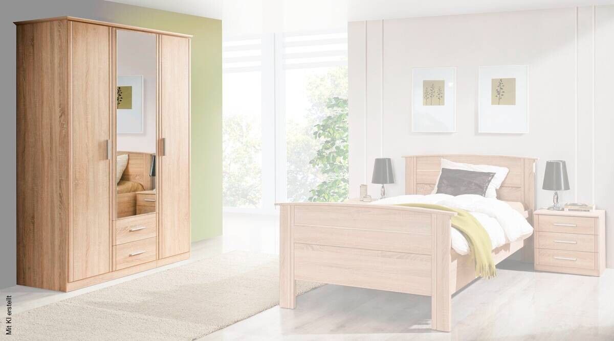 Kleiderschrank Eiche Sonoma Nachbildung B/H/T: ca. 139,2x200,8x59,6 cm