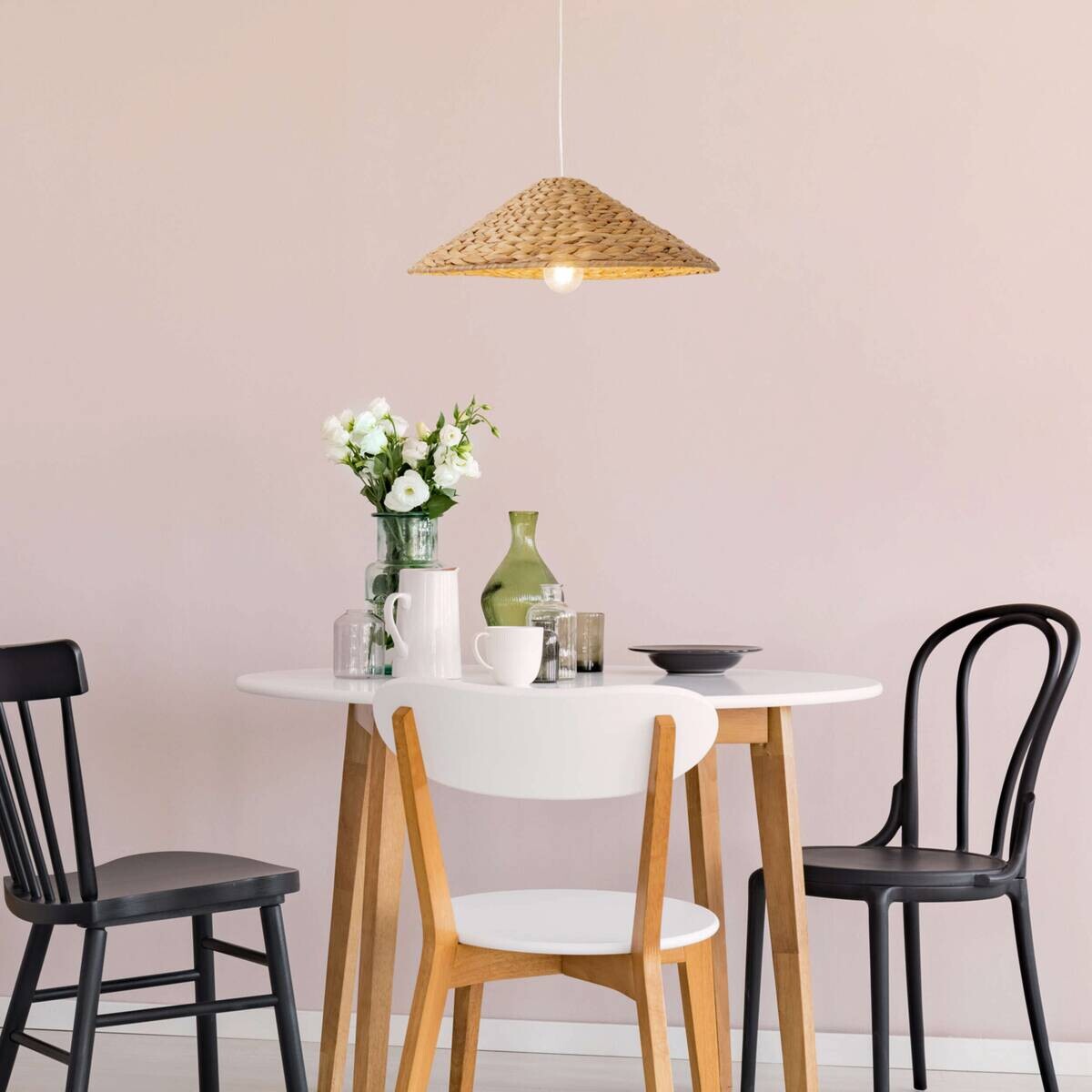 Näve Leuchten Pendelleuchte 7088027 natur B/H/T: ca. 45x124x45 cm E27 1 Brennstellen